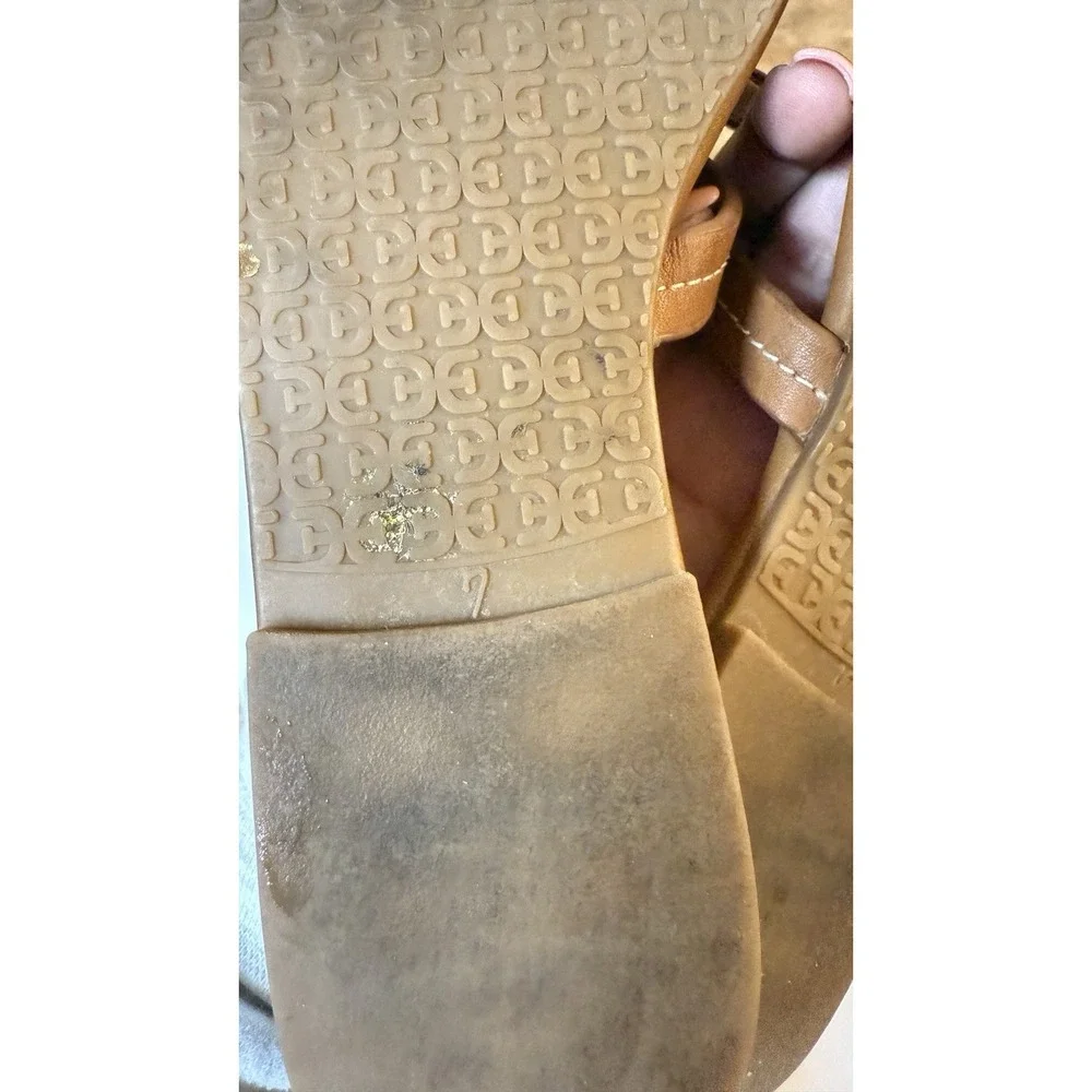 Sam Edelman‎ Carter Brown Slip On Thong Leather Women's Sandals Size 7
